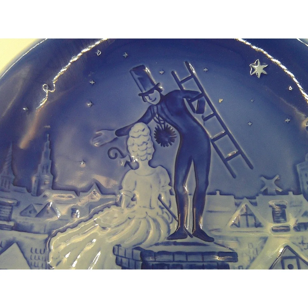 Desiree Denmark 1974 Mother Day Plate The Shepherdess and the Chimney Sweep Blue
